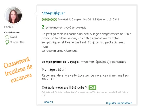 Les avis TripAdvisor