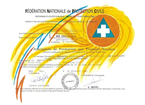 1993 · Formation aux premiers secours