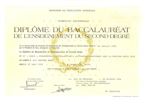 1994 · Baccalauréat littéraire