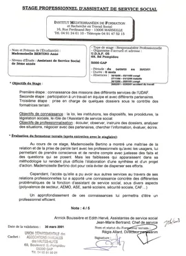 2001 · Troisième stage, à l’UDAF des Hautes-Alpes