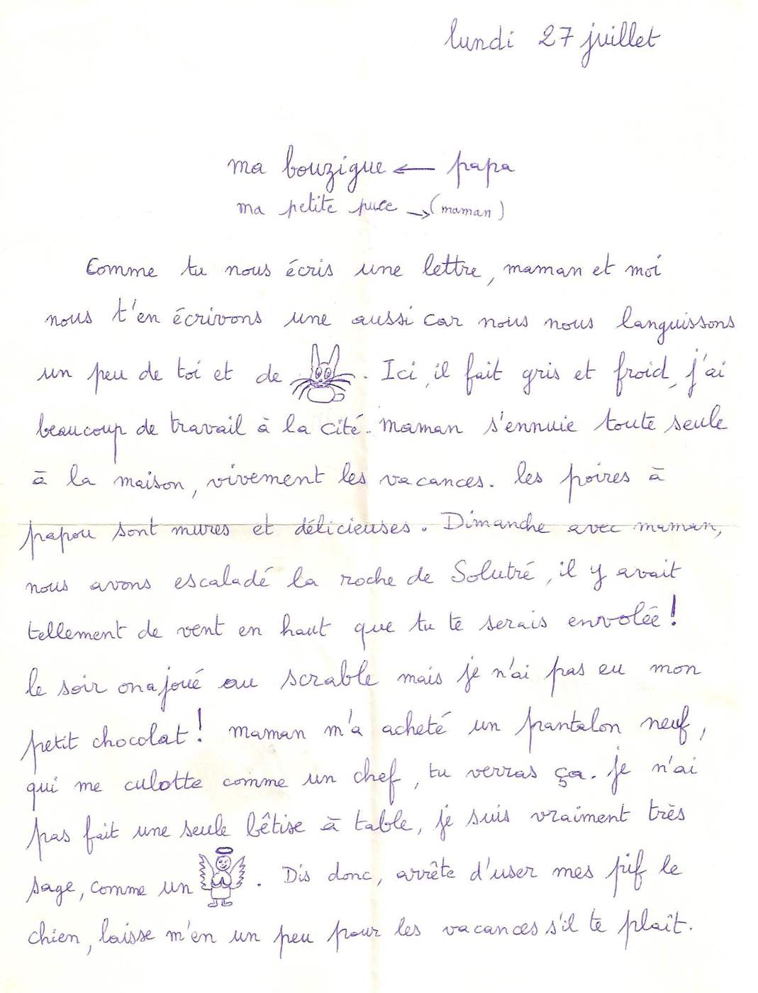 Lettre de PapaMaman, juillet 1980