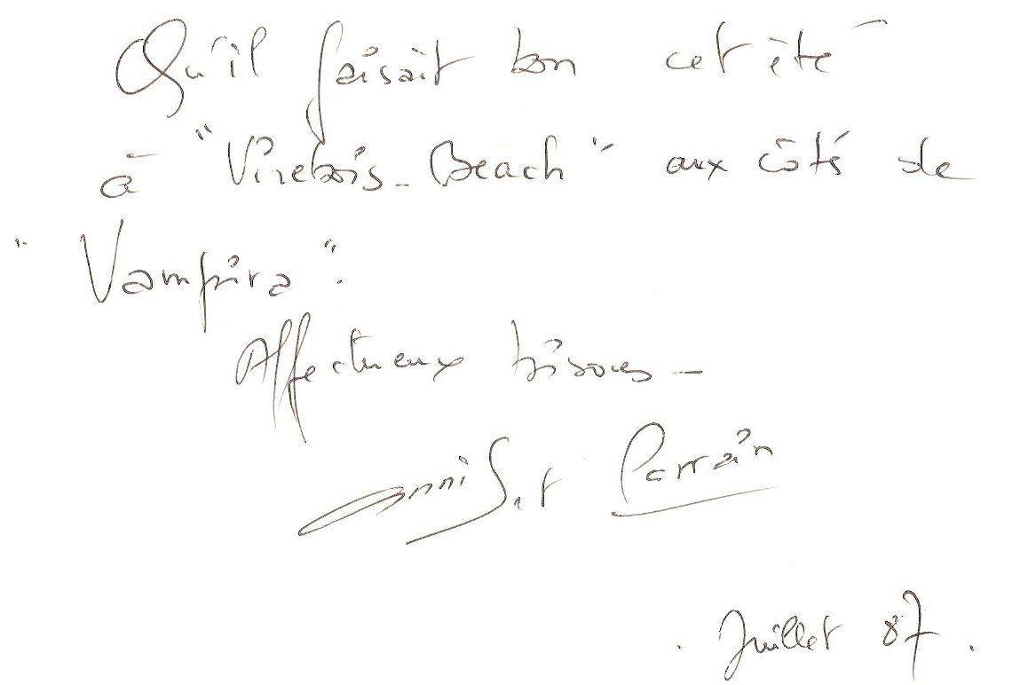 Lettre de Mane, juillet 1987