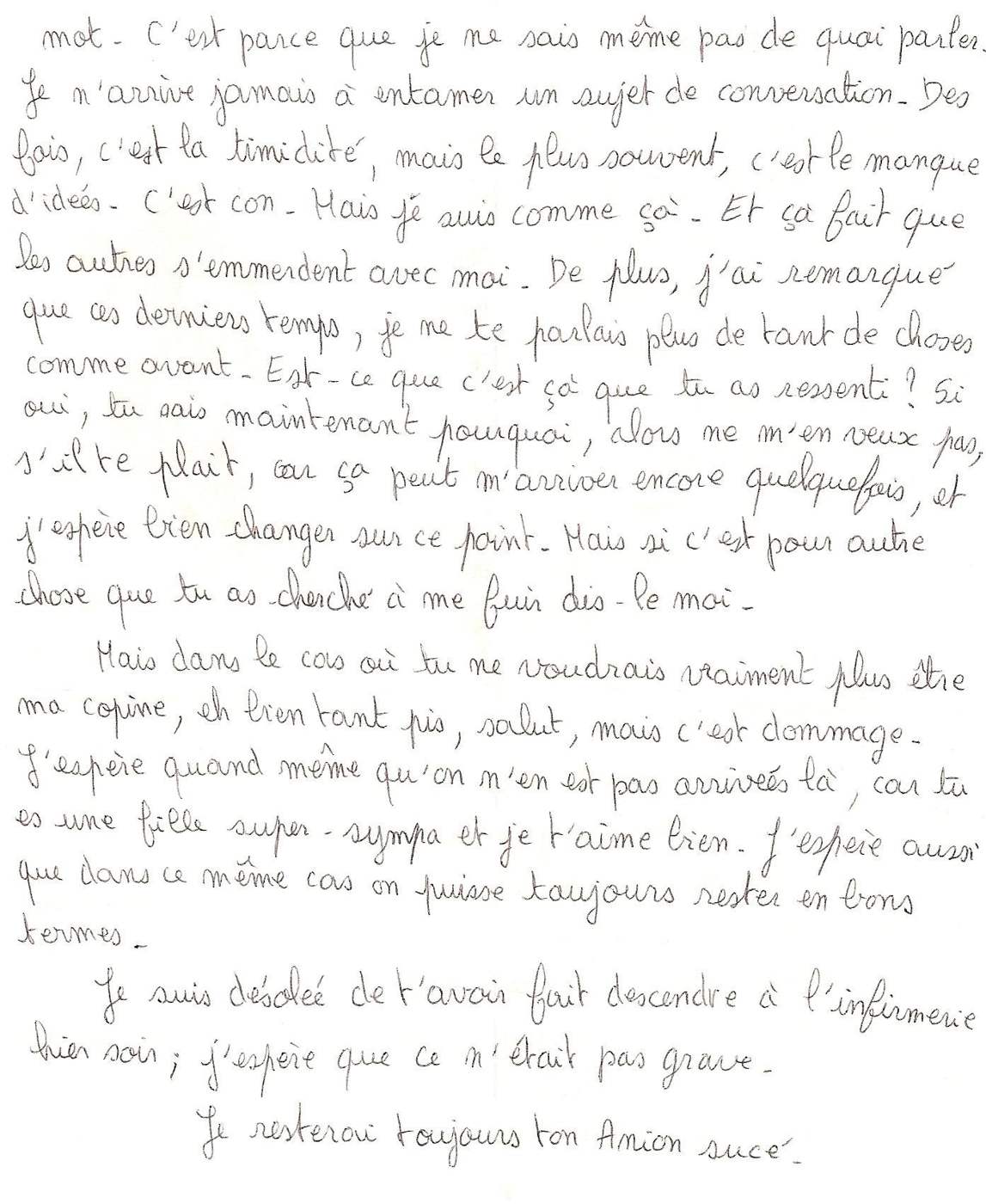 Lettre de Annie, 1989