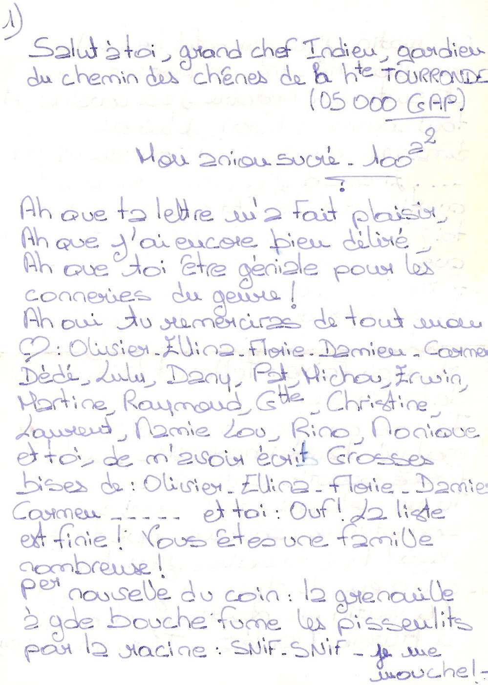 Lettre de Britta, décembre 1990