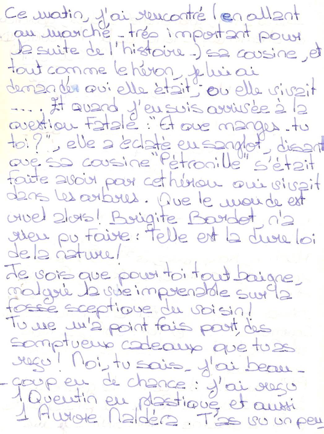 Lettre de Britta, décembre 1990