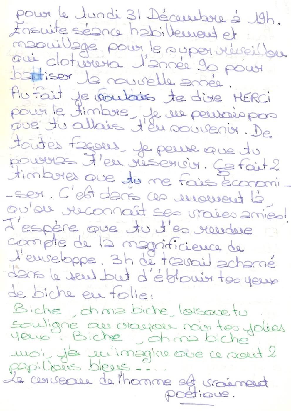 Lettre de Britta, décembre 1990