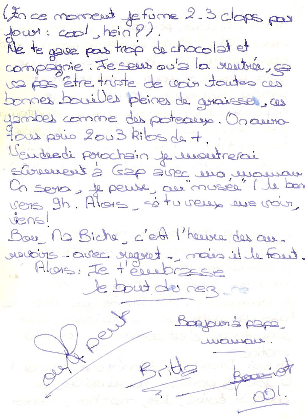 Lettre de Britta, décembre 1990