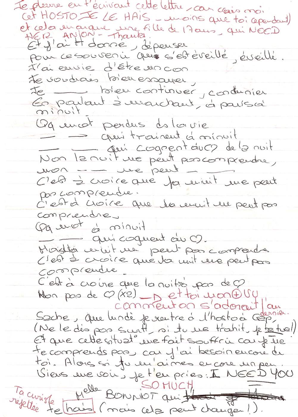 Lettre de Britta, janvier 1992