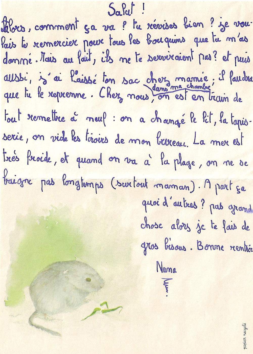 Lettre de Ellina, septembre 1992