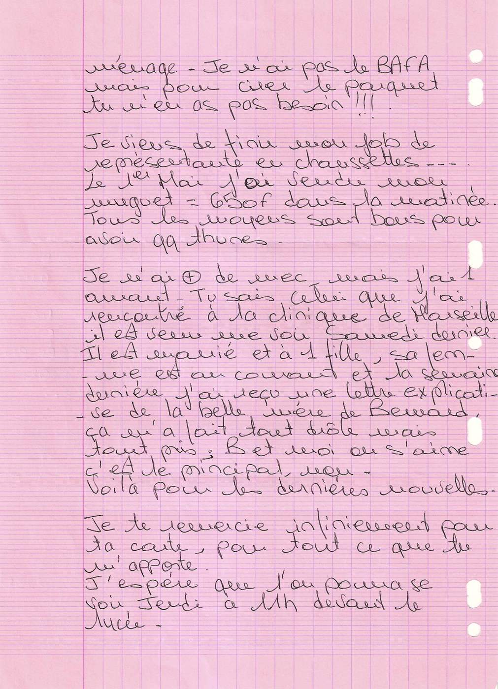Lettre de Britta, mai 1993