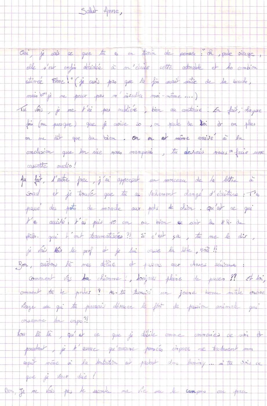 Lettre de Flore, octobre 1993