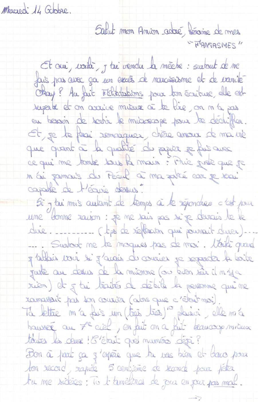 Lettre de Soad, octobre 1993