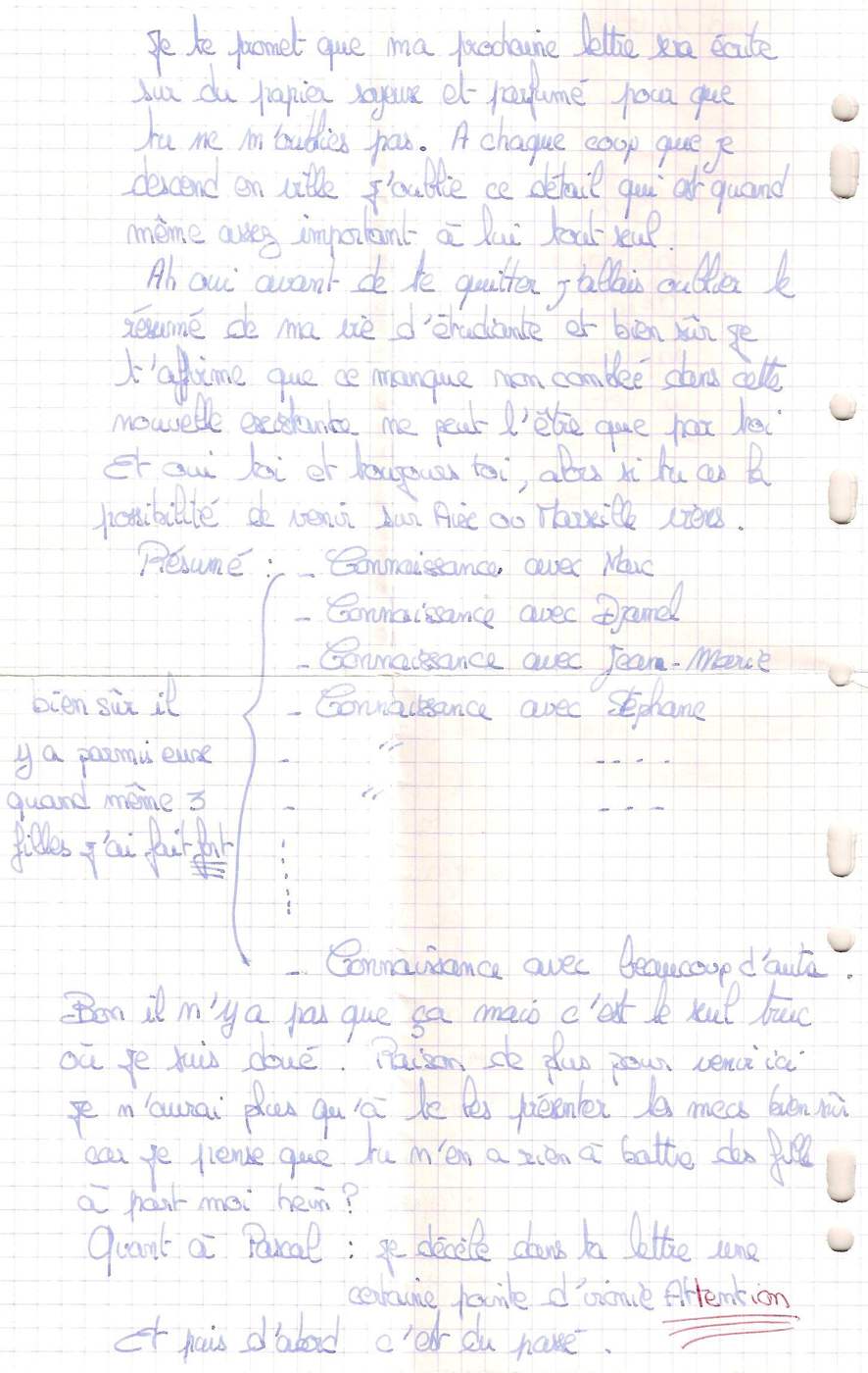 Lettre de Soad, octobre 1993