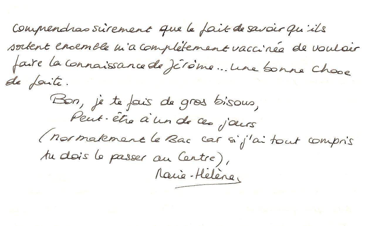 Lettre de Marie-Hélène, mai 1994