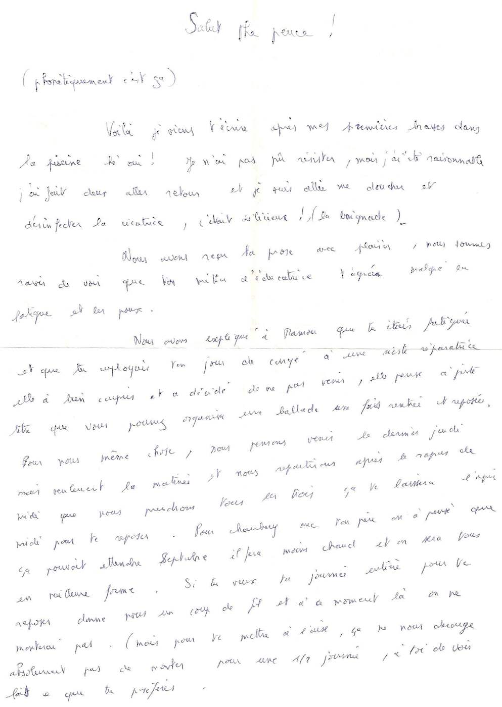 Lettre de PapaMaman, juillet 1994
