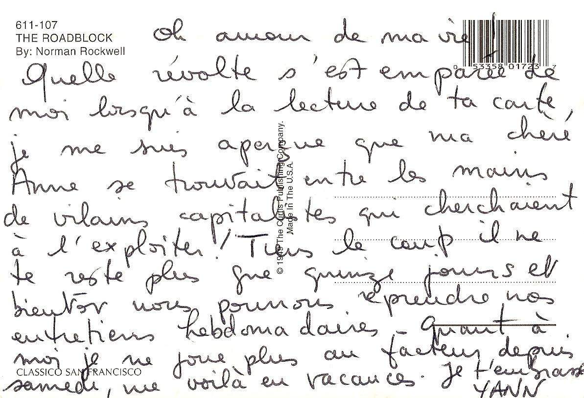 Lettre de Yann, juillet 1995