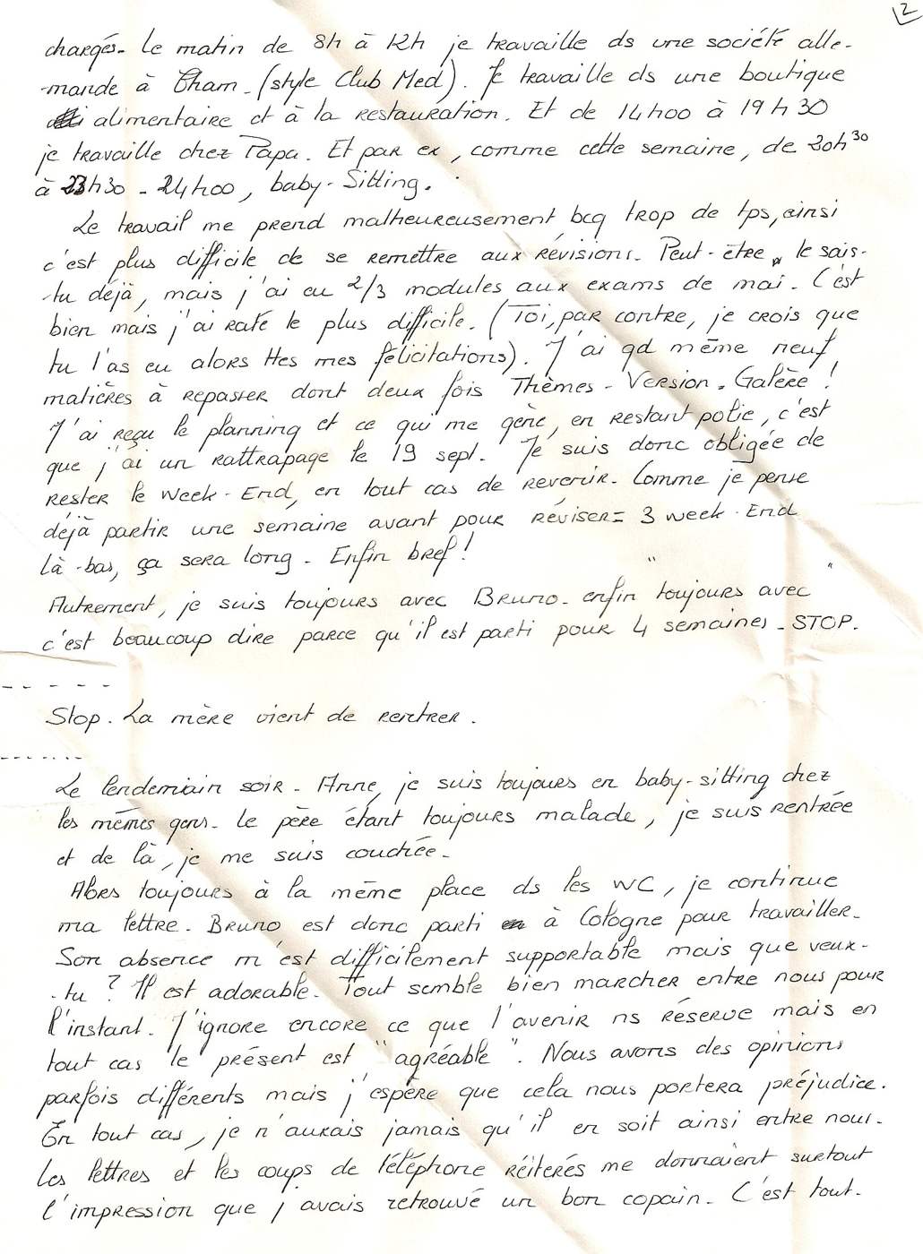 Lettre de Magaly, août 1995