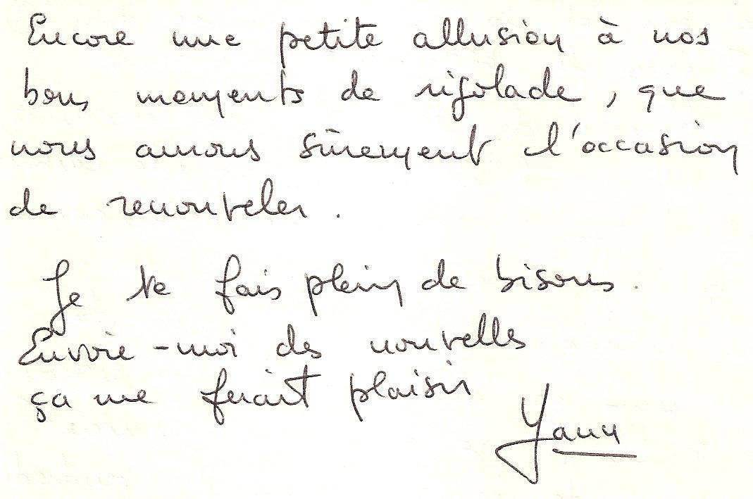 Lettre de Yann, septembre 1996