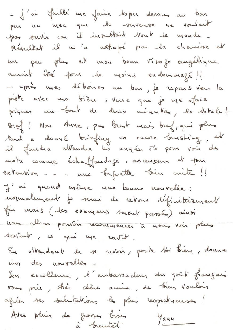Lettre de Yann, février 1997