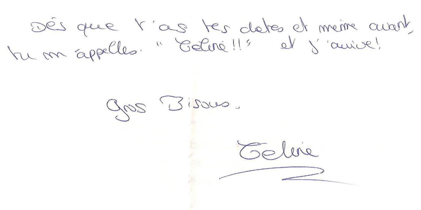 Lettre de Céline, août 1997