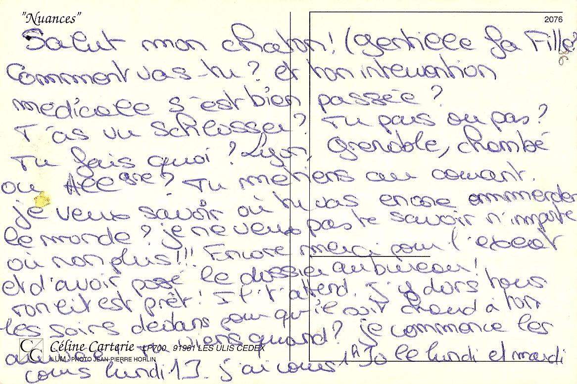 Lettre de Céline, octobre 1997