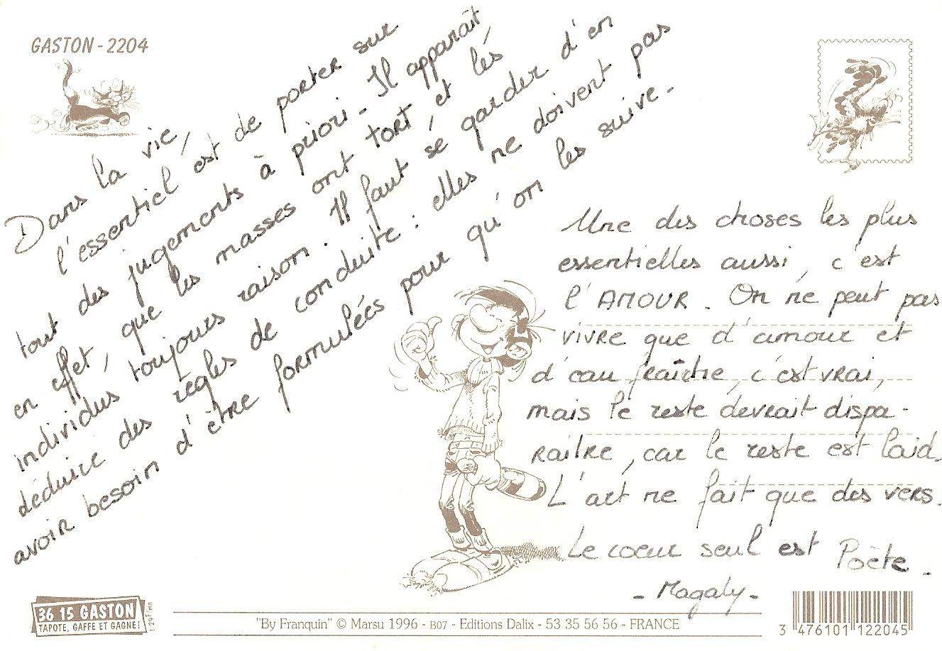 Lettre de Magaly, août 1998