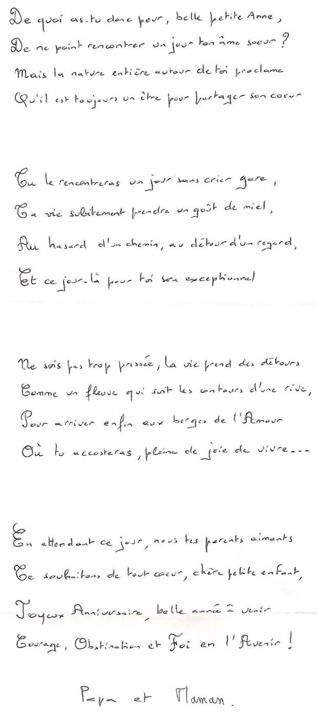 Lettre de PapaMaman, août 1998