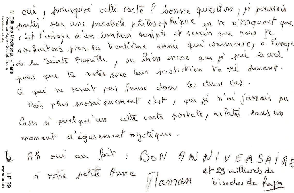 Lettre de PapaMaman, août 2004