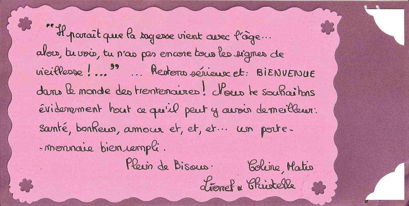 Lettre de Christelle, août 2005