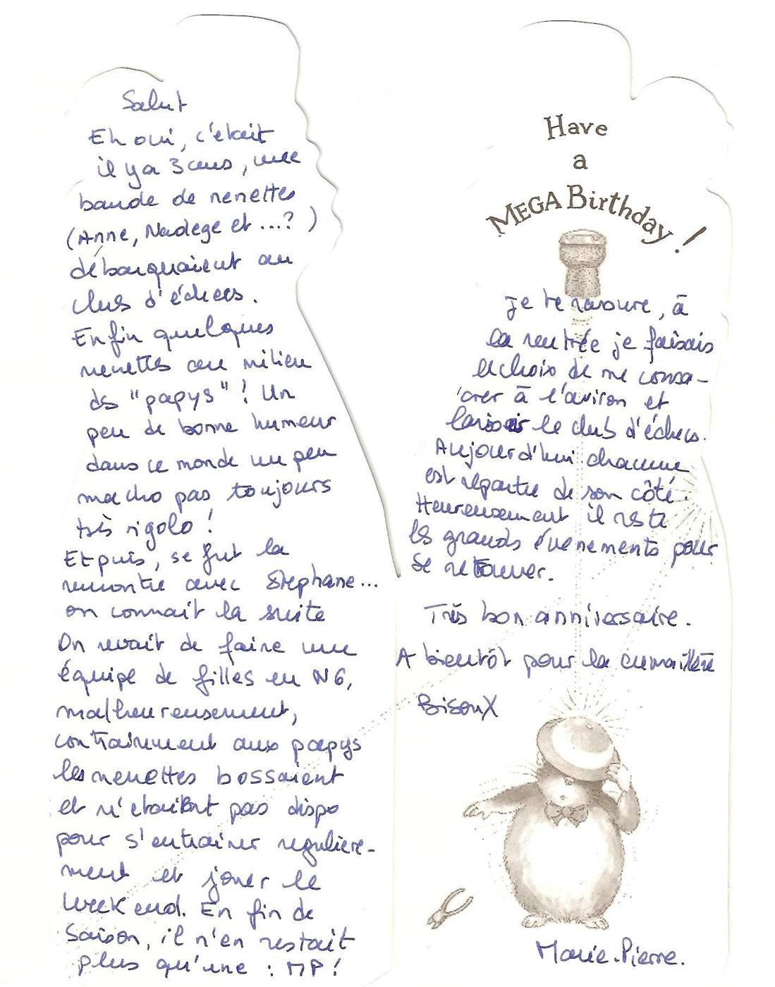 Lettre de Marie-Pierre, août 2005