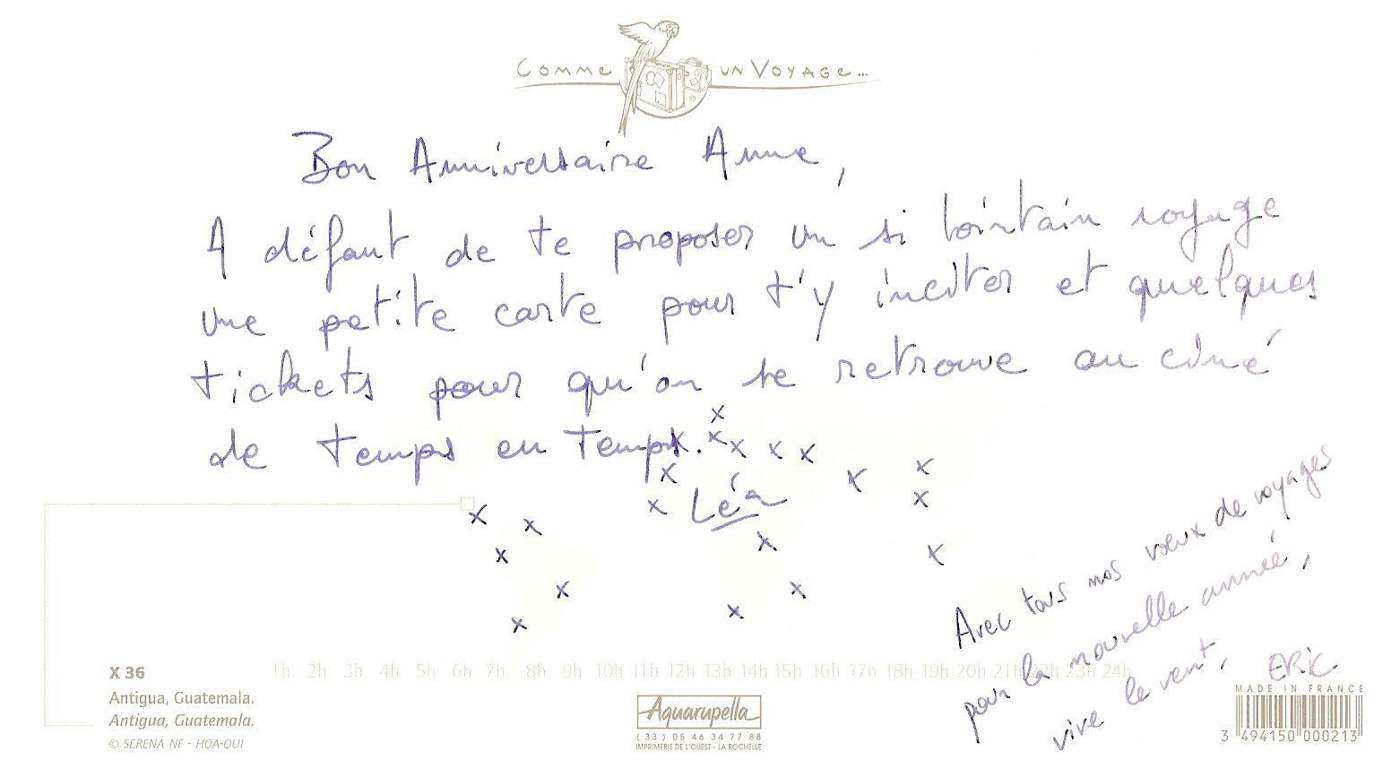 Lettre de Léa, août 2006