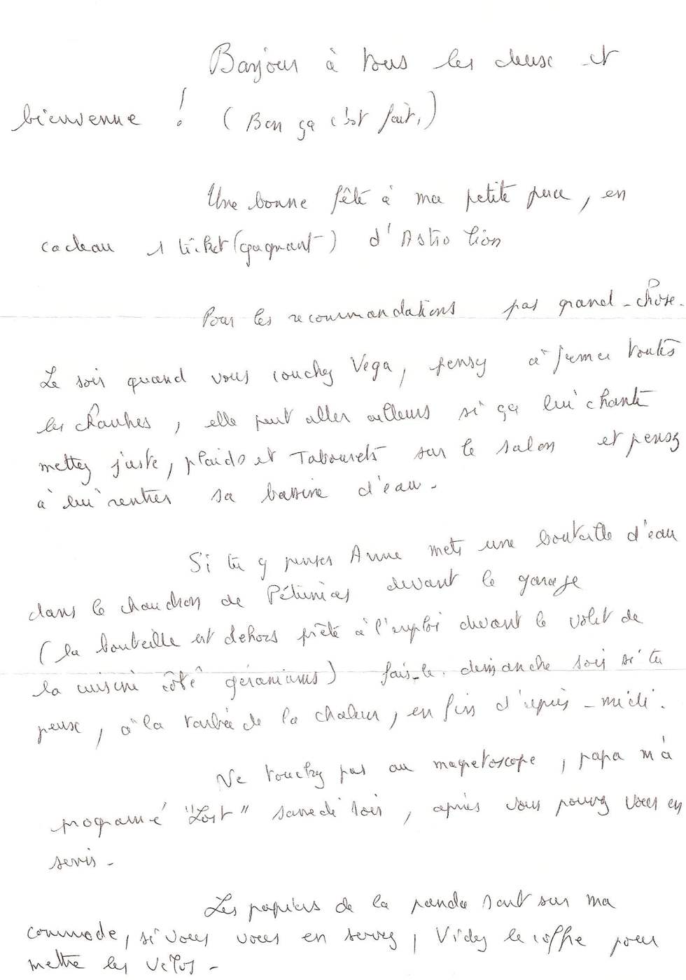Lettre de PapaMaman, juillet 2008