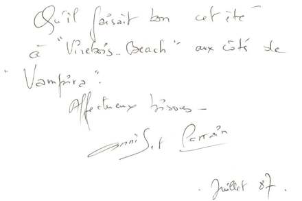 Lettre de Mane, juillet 1987