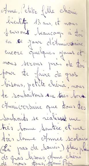 Lettre de PapiMamie, août 1988