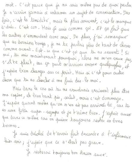 Lettre de Annie, 1989