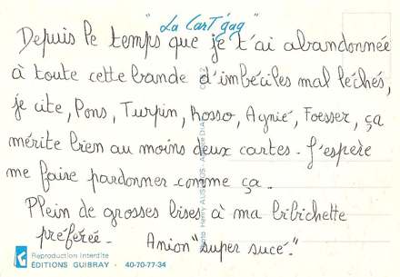 Lettre de Annie, 1989