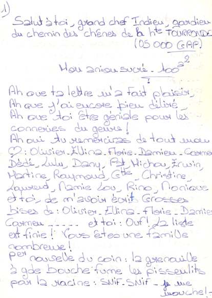 Lettre de Britta, décembre 1990