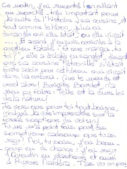 Lettre de Britta, décembre 1990