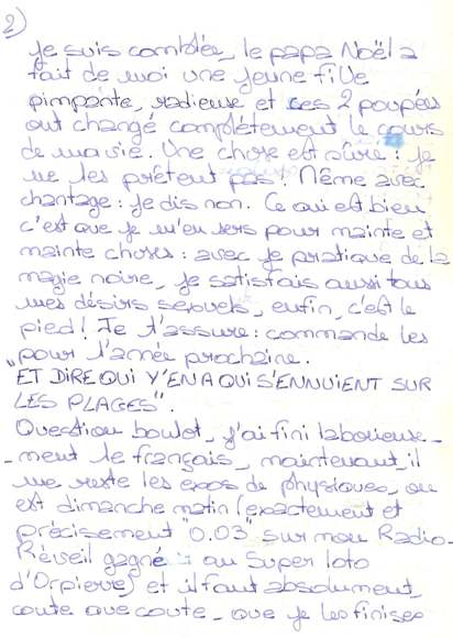 Lettre de Britta, décembre 1990