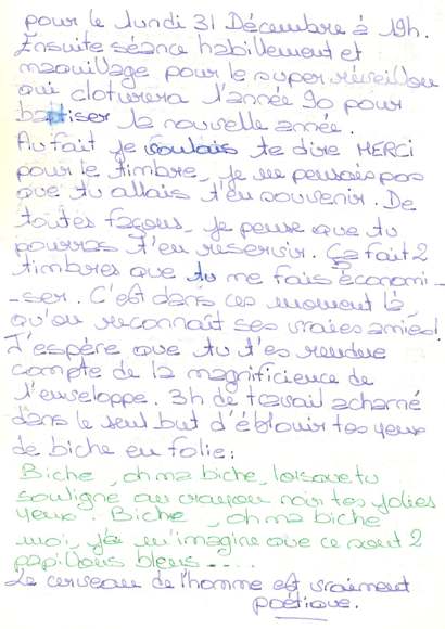 Lettre de Britta, décembre 1990