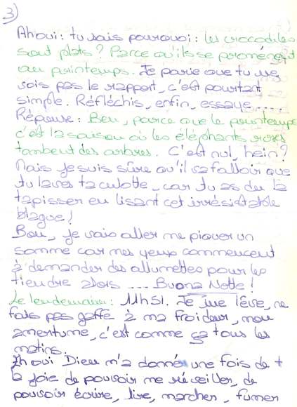 Lettre de Britta, décembre 1990