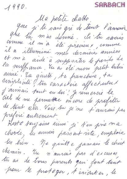 Lettre de Mamou, 1990