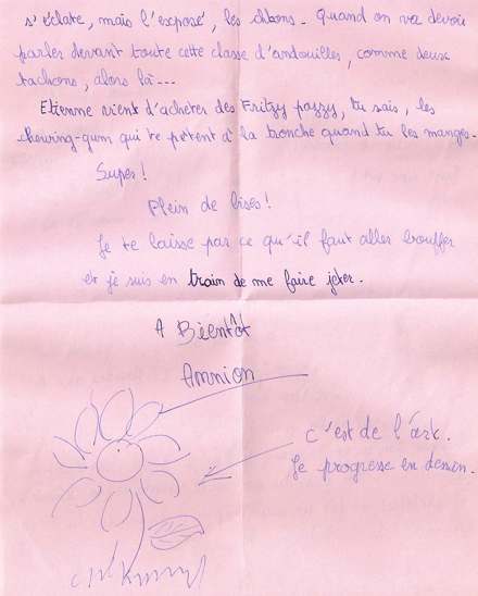 Lettre de Annie, février 1991
