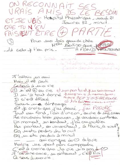 Lettre de Britta, janvier 1992