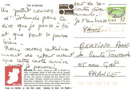 Lettre de Yann, avril 1992