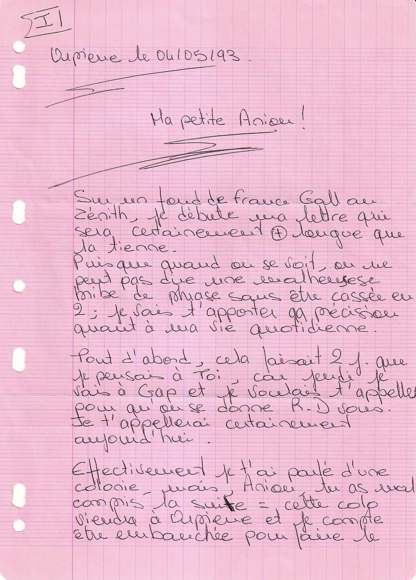 Lettre de Britta, mai 1993