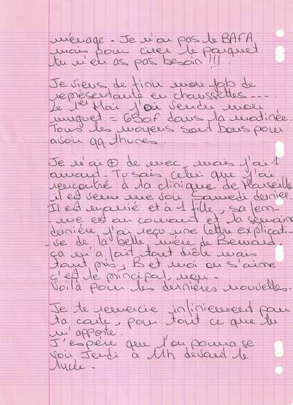 Lettre de Britta, mai 1993