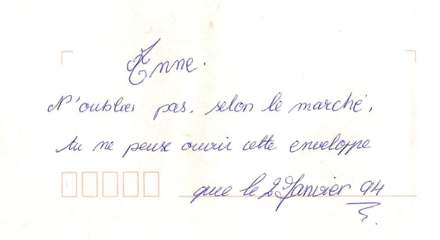 Lettre de Barbara, décembre 1993