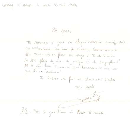 Lettre de Jean-Luc, mai 1994