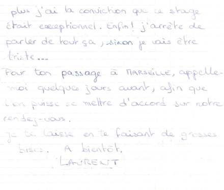 Lettre de Laurent, mai 1994